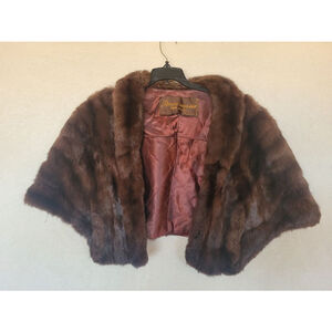 Women's Arnold Constable Fur Cape Brown One Size, antique